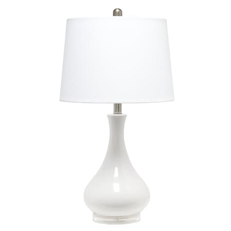 Droplet Table Lamp With Fabric Shade, White